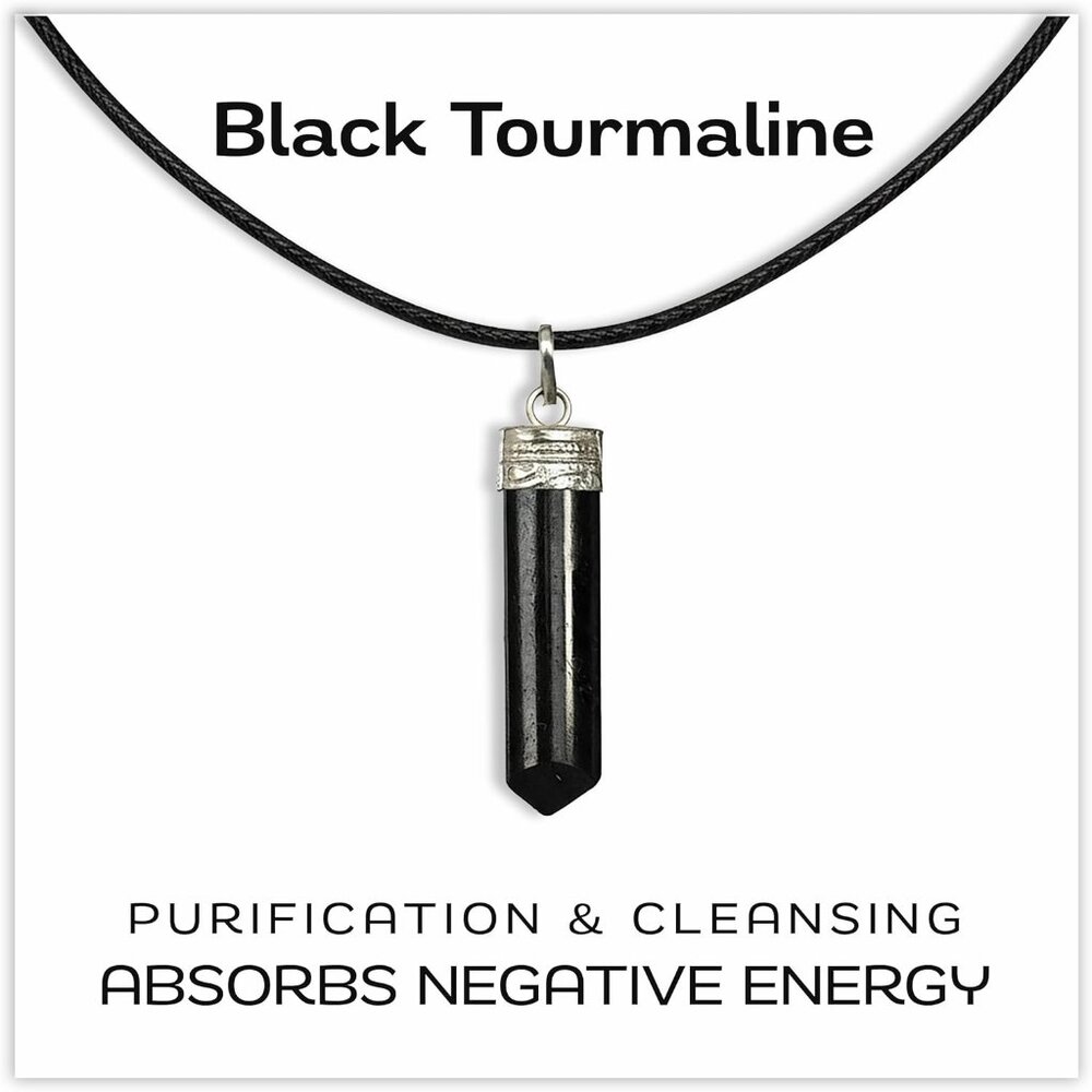 Ayana Black Tourmaline Necklace Heart Crystal Healing Gemstone Jewelry